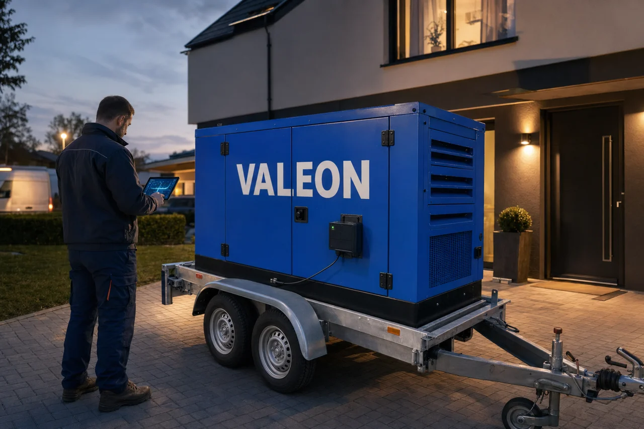 Mobilní elektrocentrála Valeon v praxi — detail