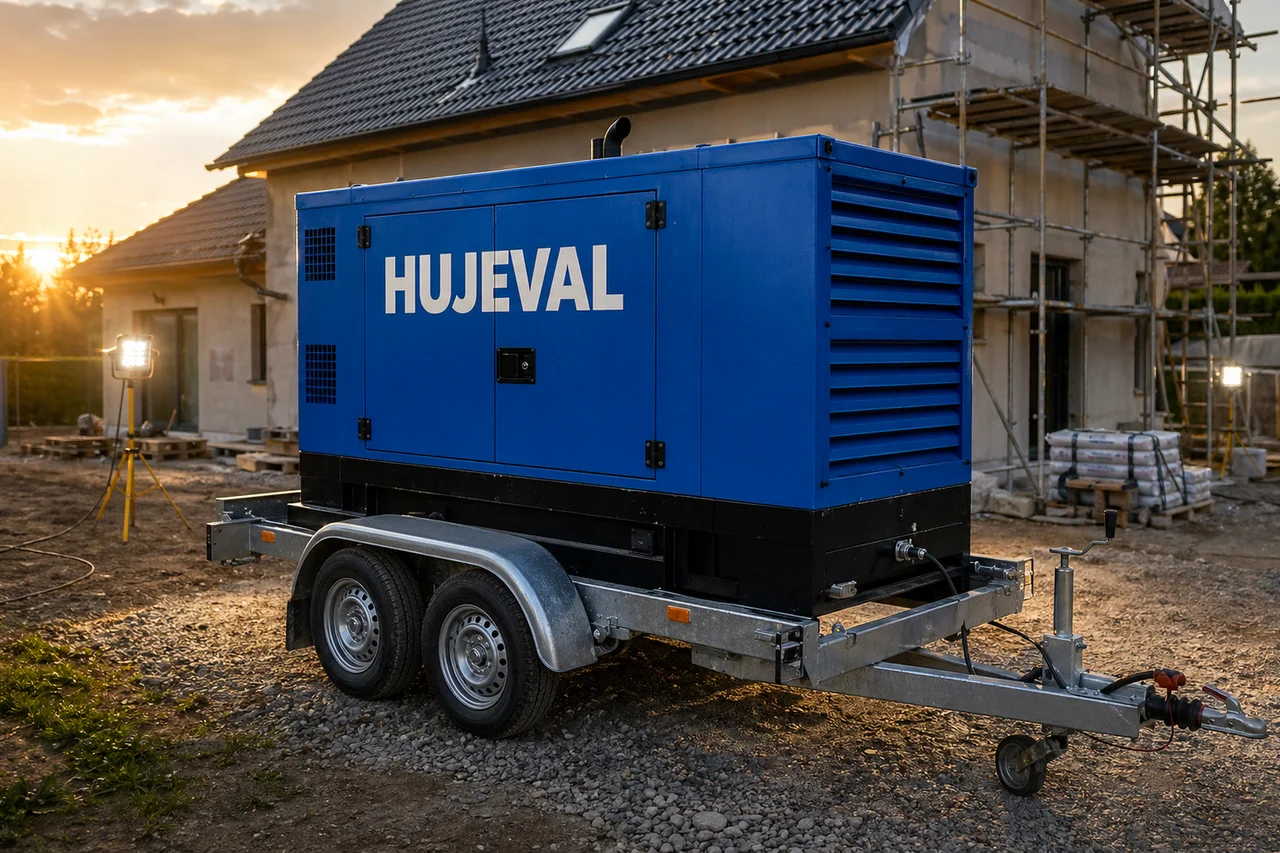 Mobilní elektrocentrála Hujeval v praxi — detail