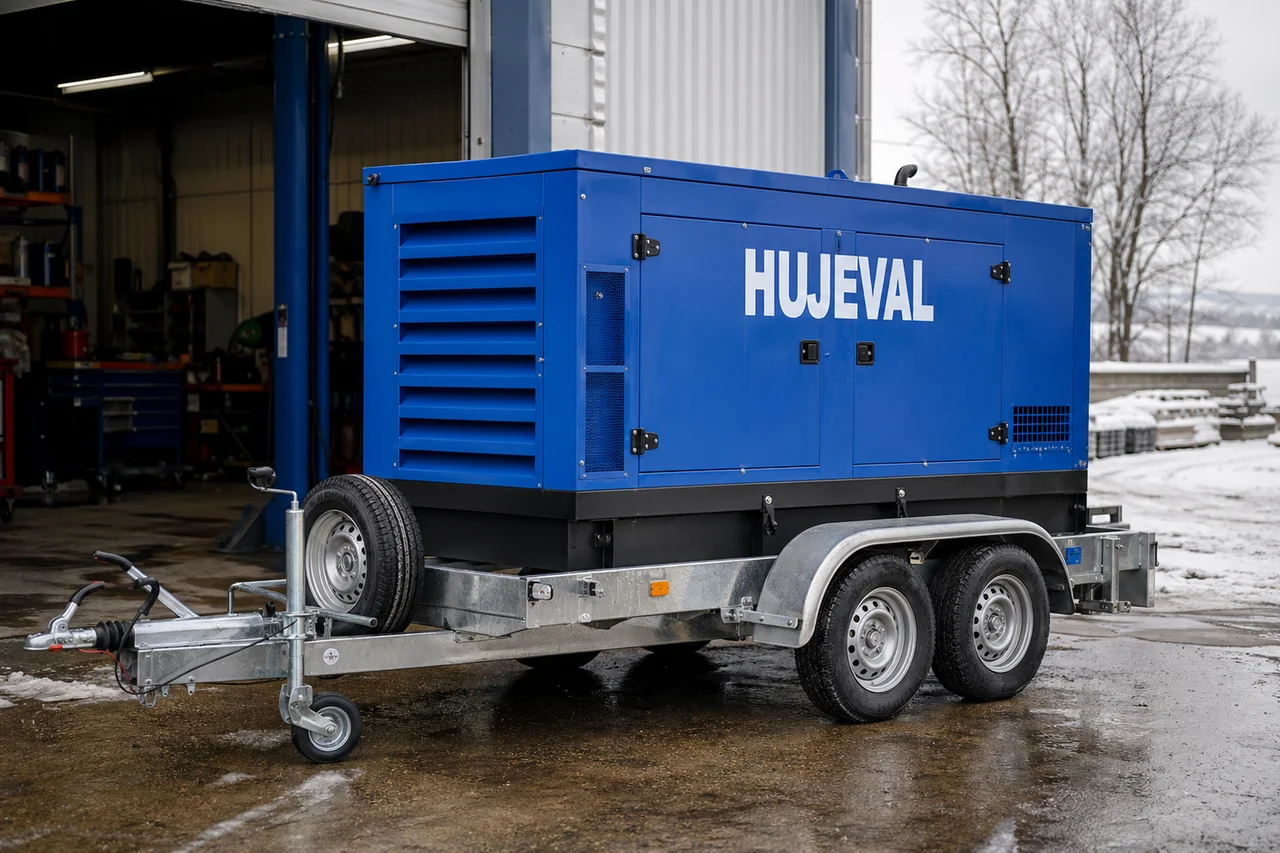 Co se za 14 let v půjčovně agregátů změnilo: pohled z dílny — mobilní elektrocentrála Hujeval