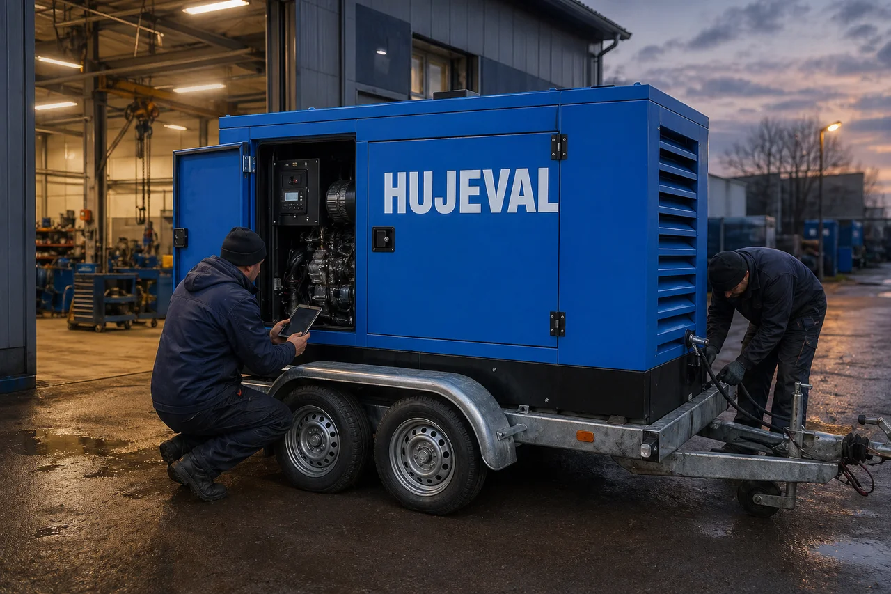 Mobilní elektrocentrála Hujeval v praxi — detail