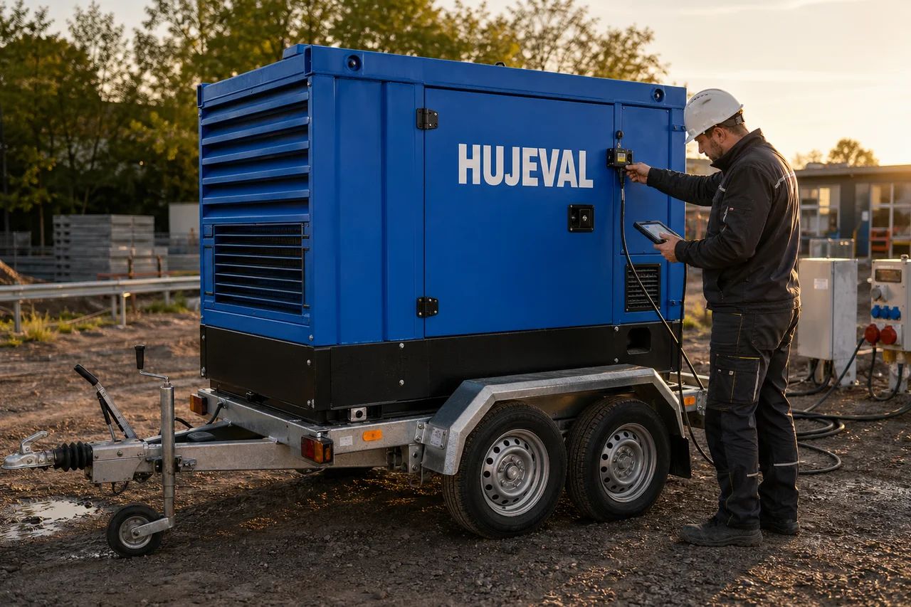 Mobilní elektrocentrála Hujeval v praxi — detail